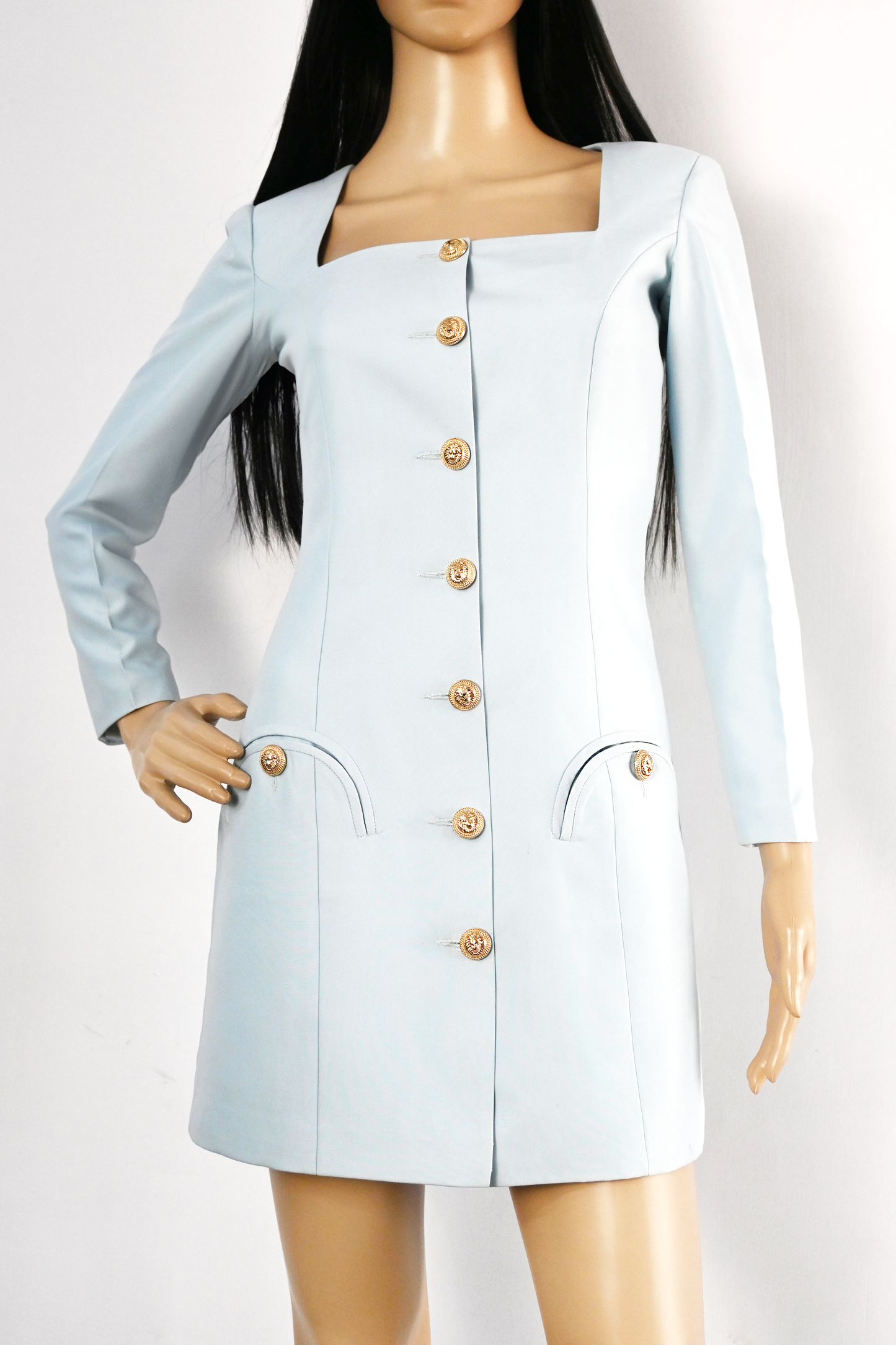 blue spring fashion dress