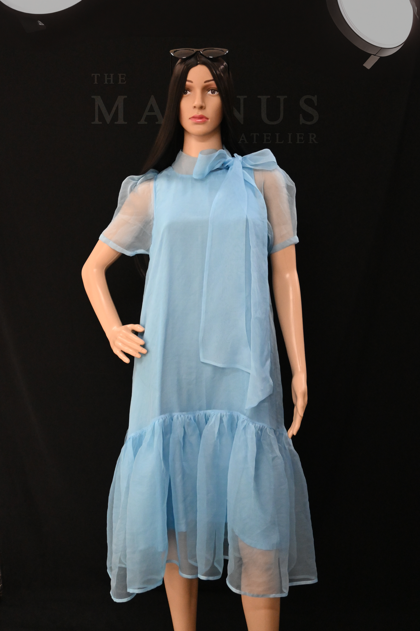 sheer organza midi length for summer wedding 